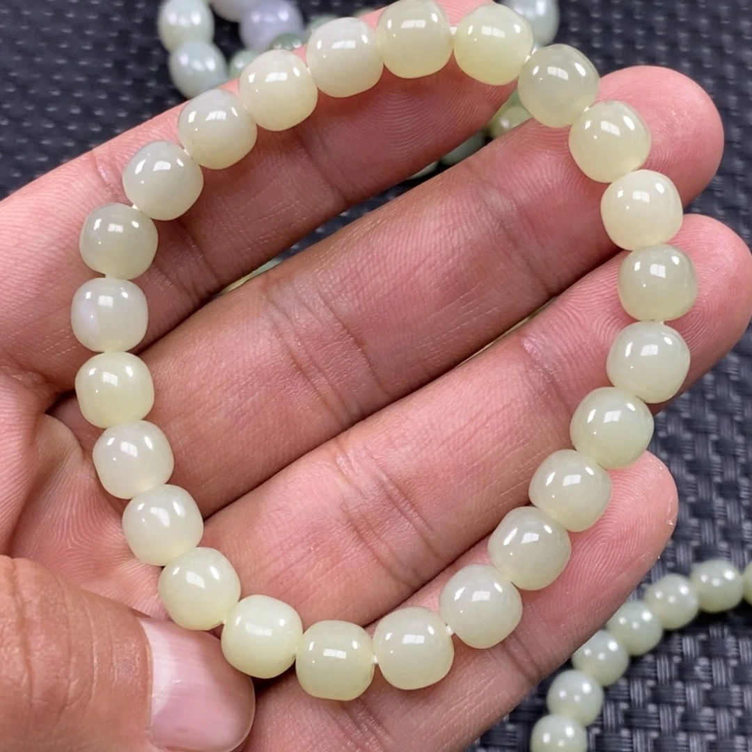 和田玉手链足铂镶嵌