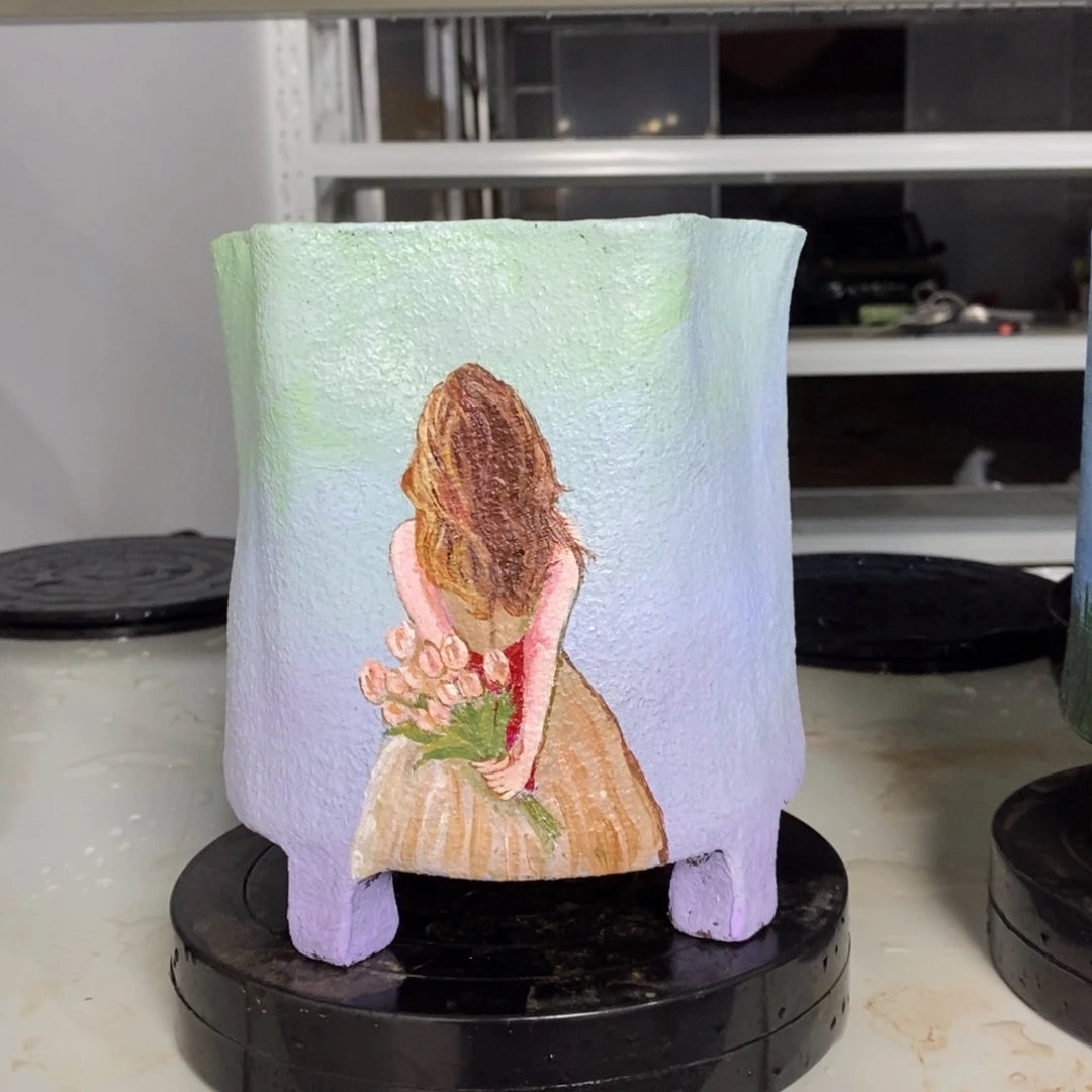 硅脂颜料花盆绝美