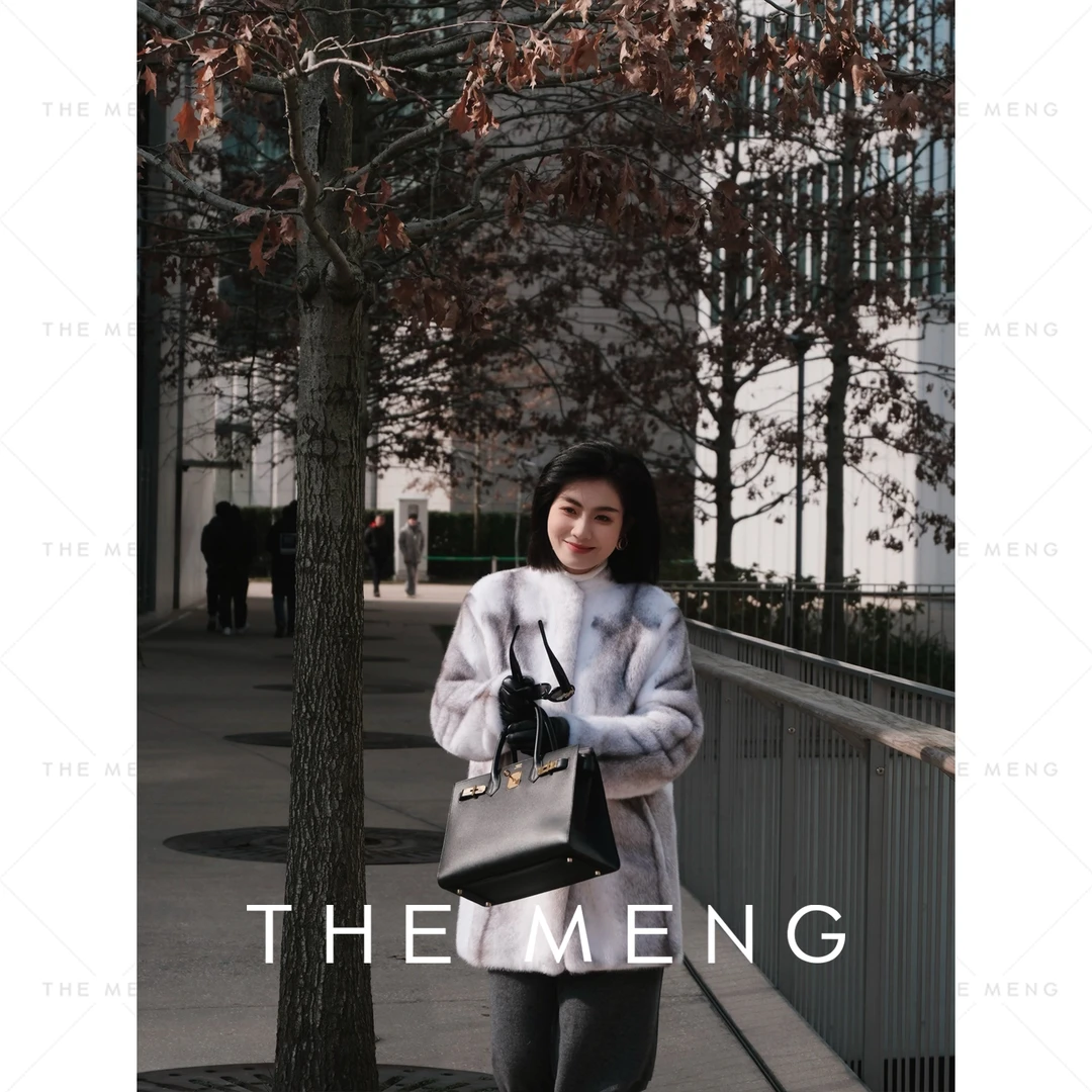 THE MENG【潘多拉】高奢线十字水貂毛皮桑蚕丝皮草外套#M244M0039