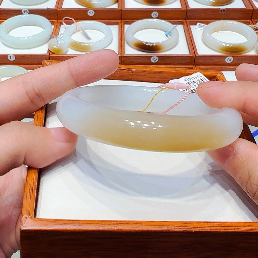 和田玉未镶嵌手镯冰黄糖5556