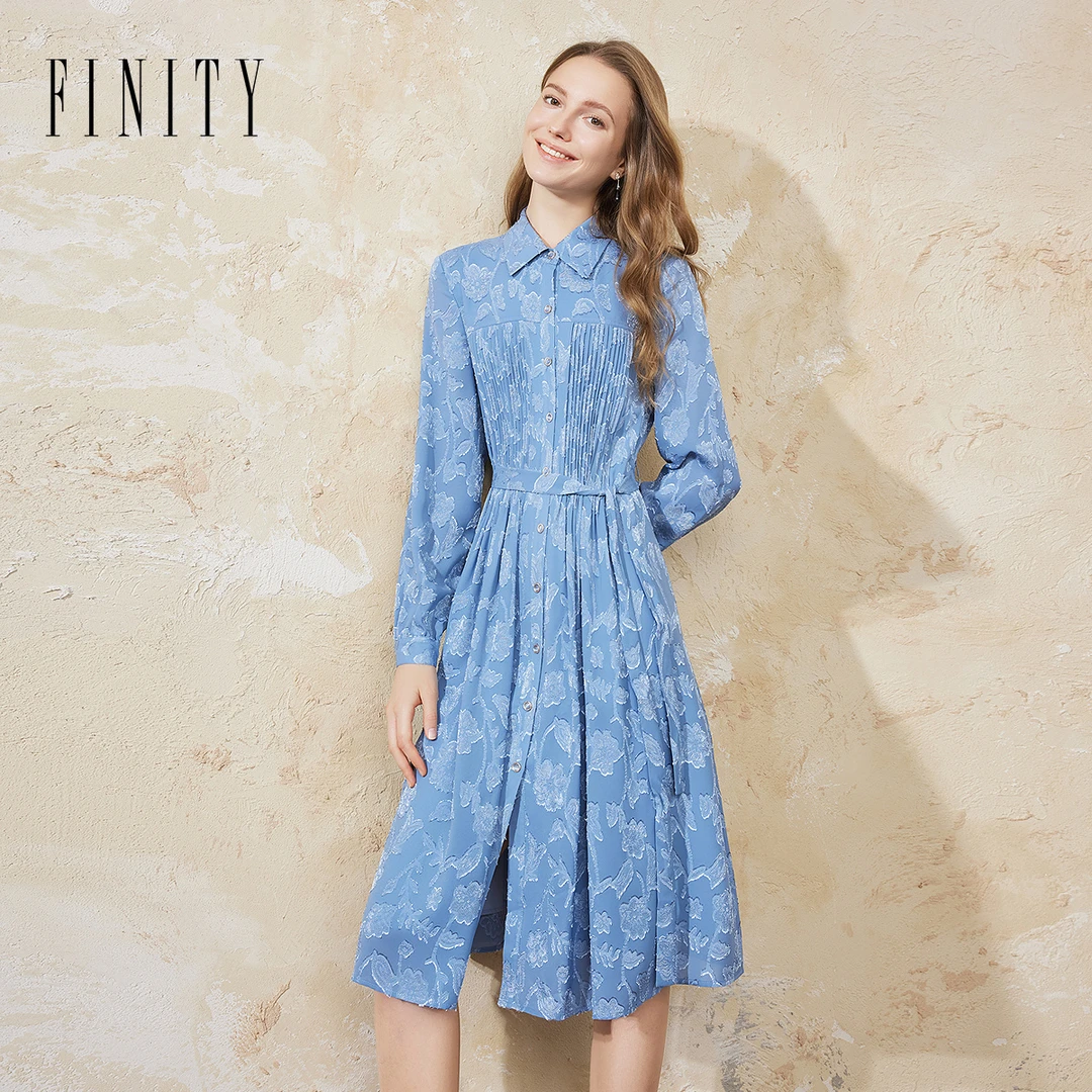 【粉丝专享】FINITY 新款连衣裙时尚休闲气质复古修身 F21X7B17L5
