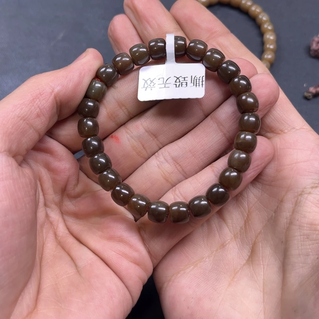 和田玉手链未镶嵌多样性钢板料直切珠卡8新疆满糖彩