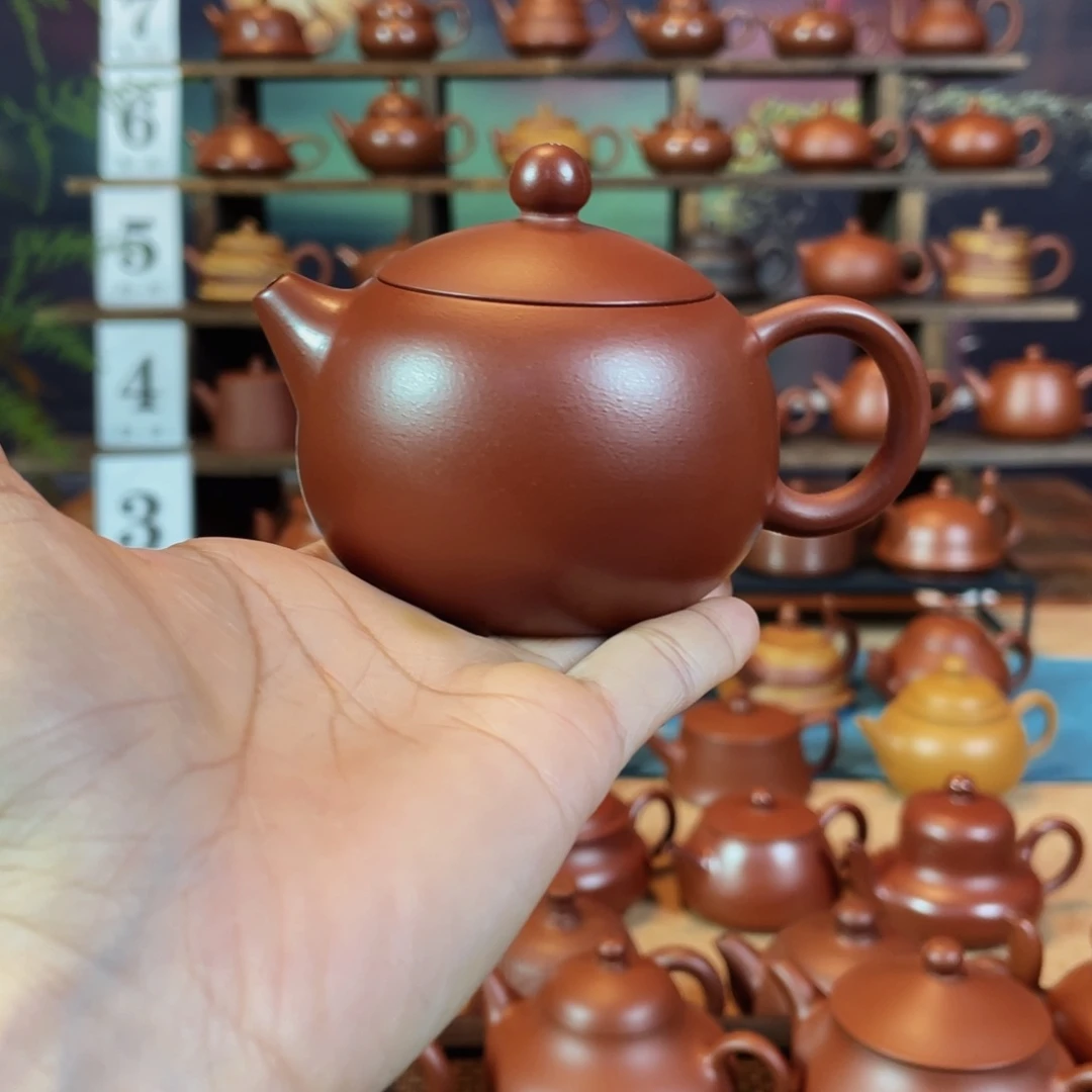 茶壶紫砂L*潮州手工手拉朱泥西施壶