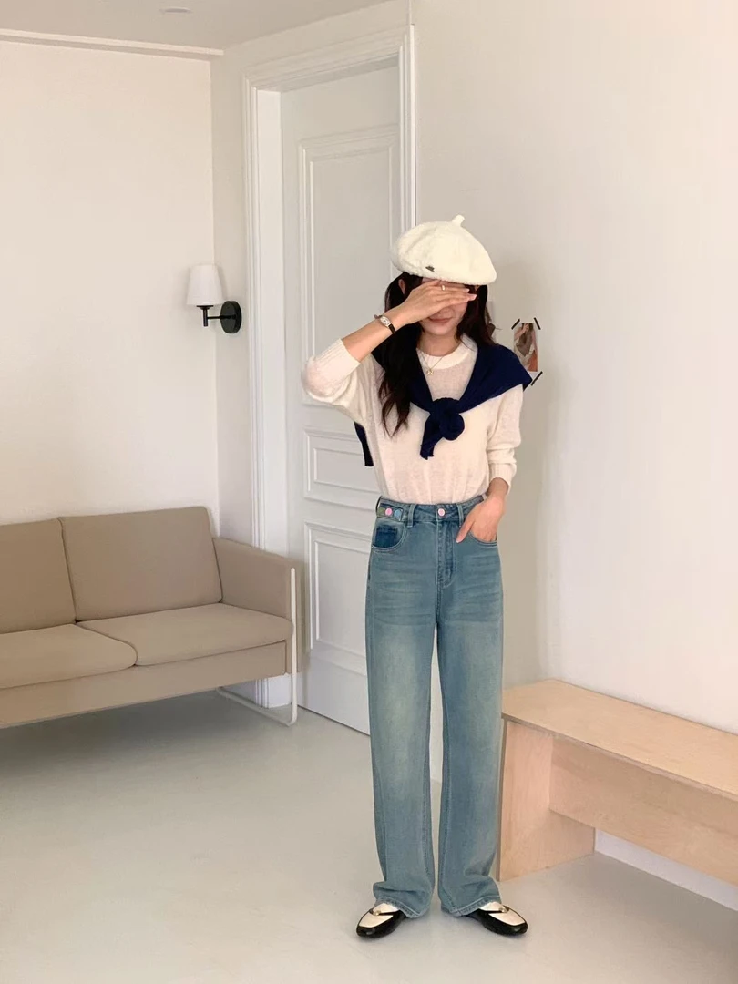 JUYU#时尚复古拖地裤#6201（裤长104cm）