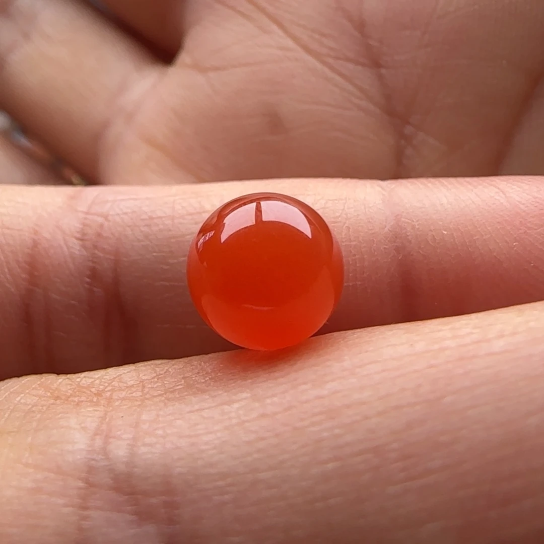 南红玛瑙圆珠8未镶嵌白纹