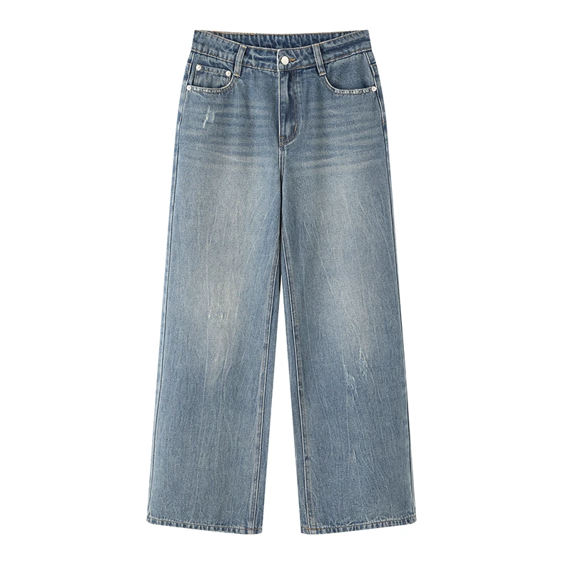 艾家2025早秋新款休闲百搭高腰显瘦牛仔裤女3025