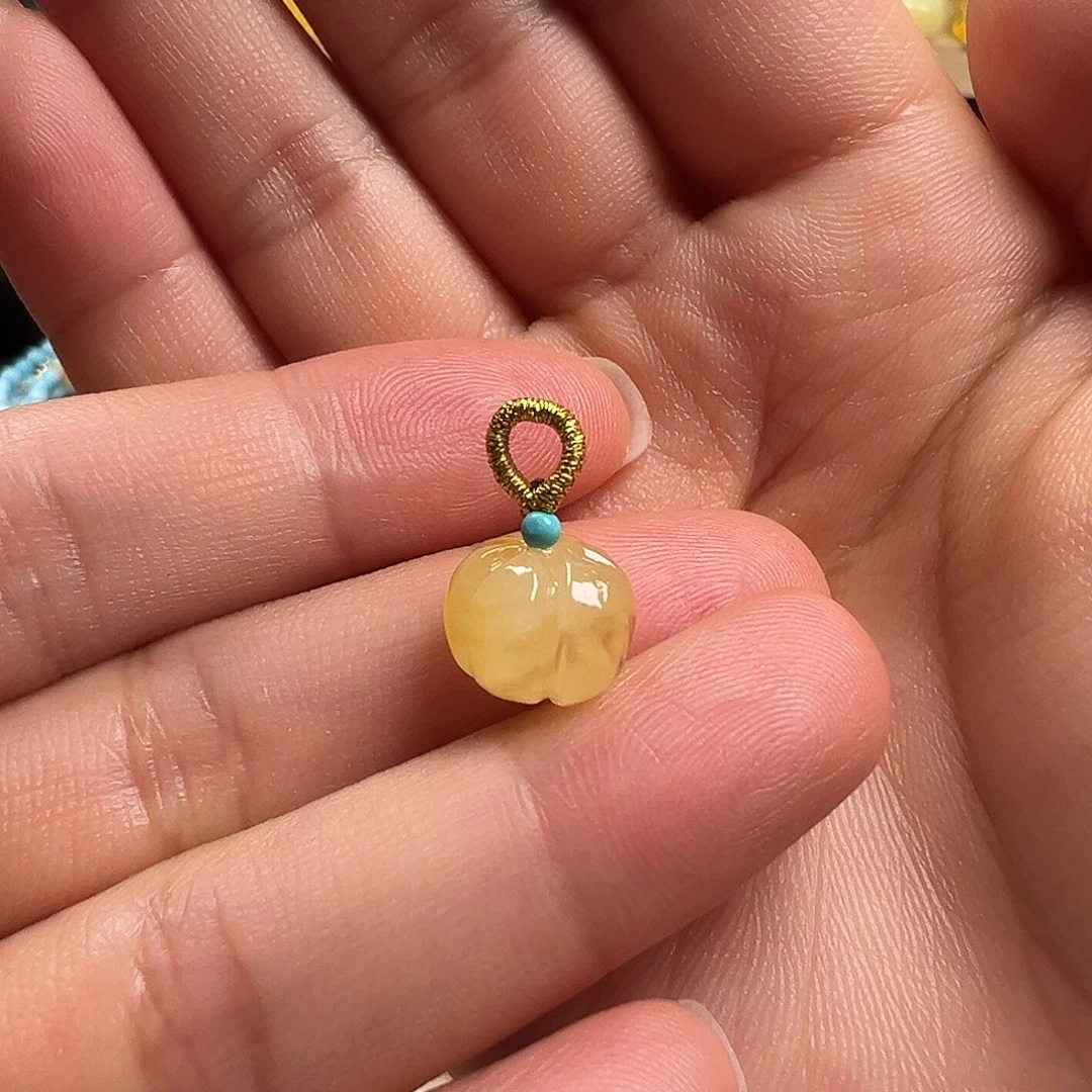 蜜蜡颈饰未镶嵌南瓜珠提溜