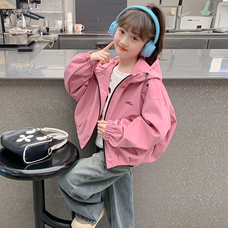 女童外套春秋款2025儿童新款洋气风衣中大童上衣百搭外穿冲锋衣潮