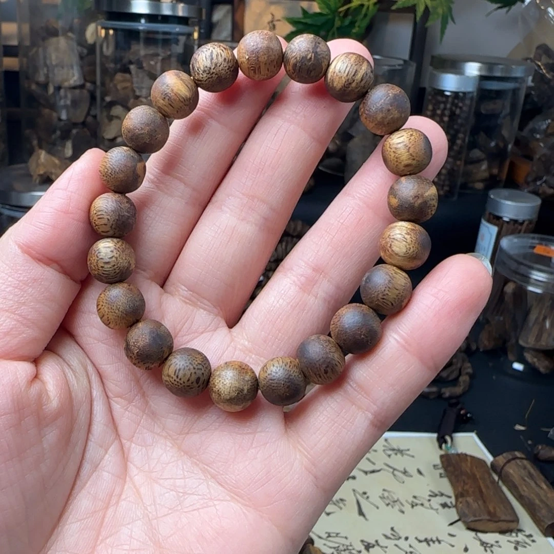 沉香沉香碎屑奇楠老料树丁留疤圆珠1.0-8