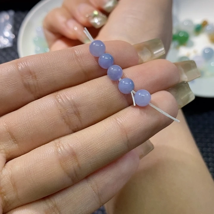 散珠翡翠泡*鱼天然缅甸翡翠5颗