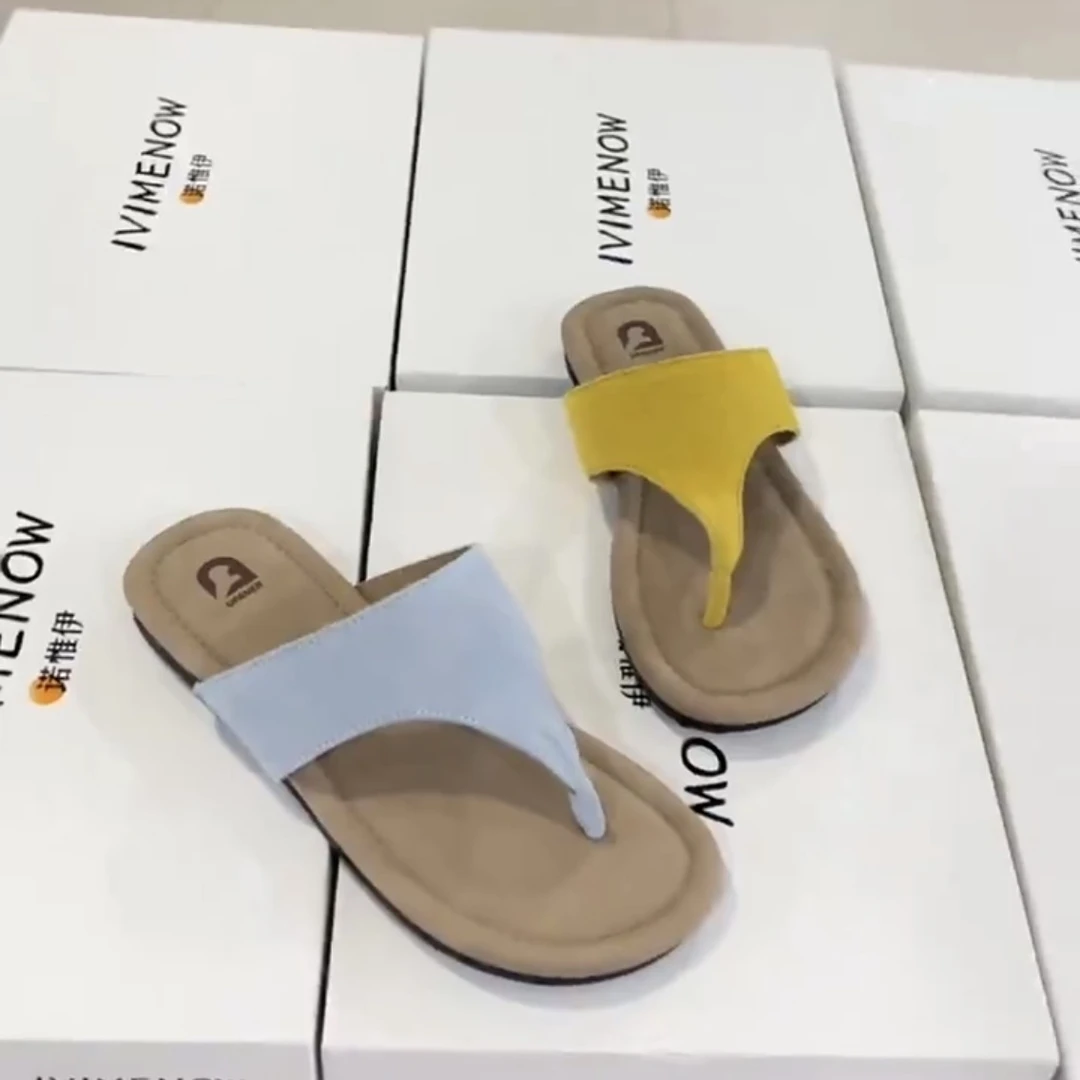 诗涵家 真皮软底人字拖680