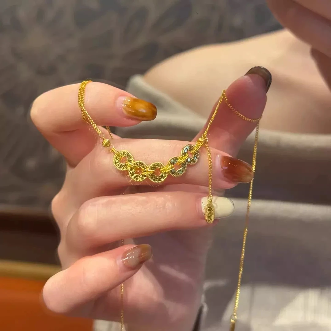 爆闪五帝钱币项链碎冰冰手链