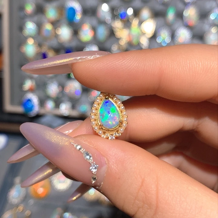 欧泊福利吊坠t银S925镶嵌