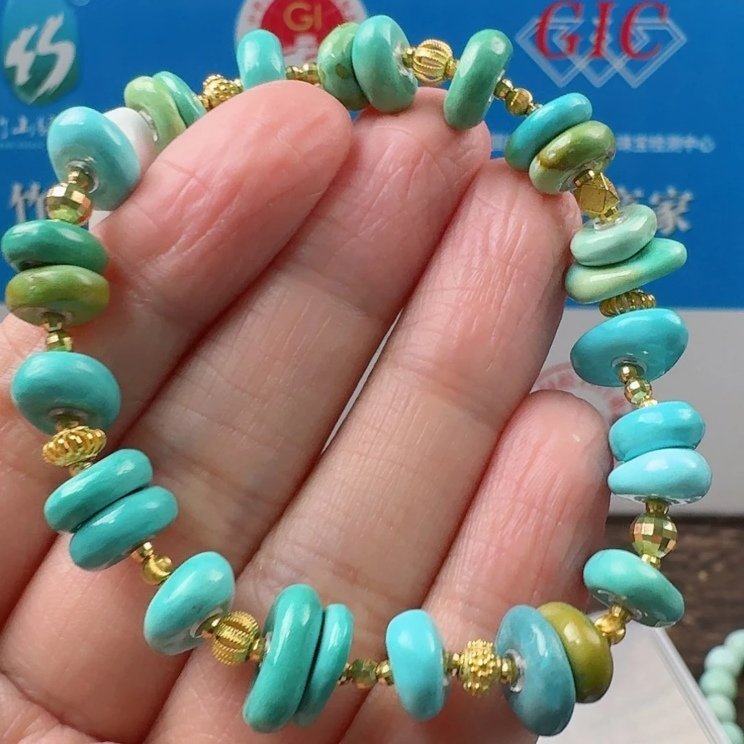 绿松石珠宝奇石18K金镶嵌