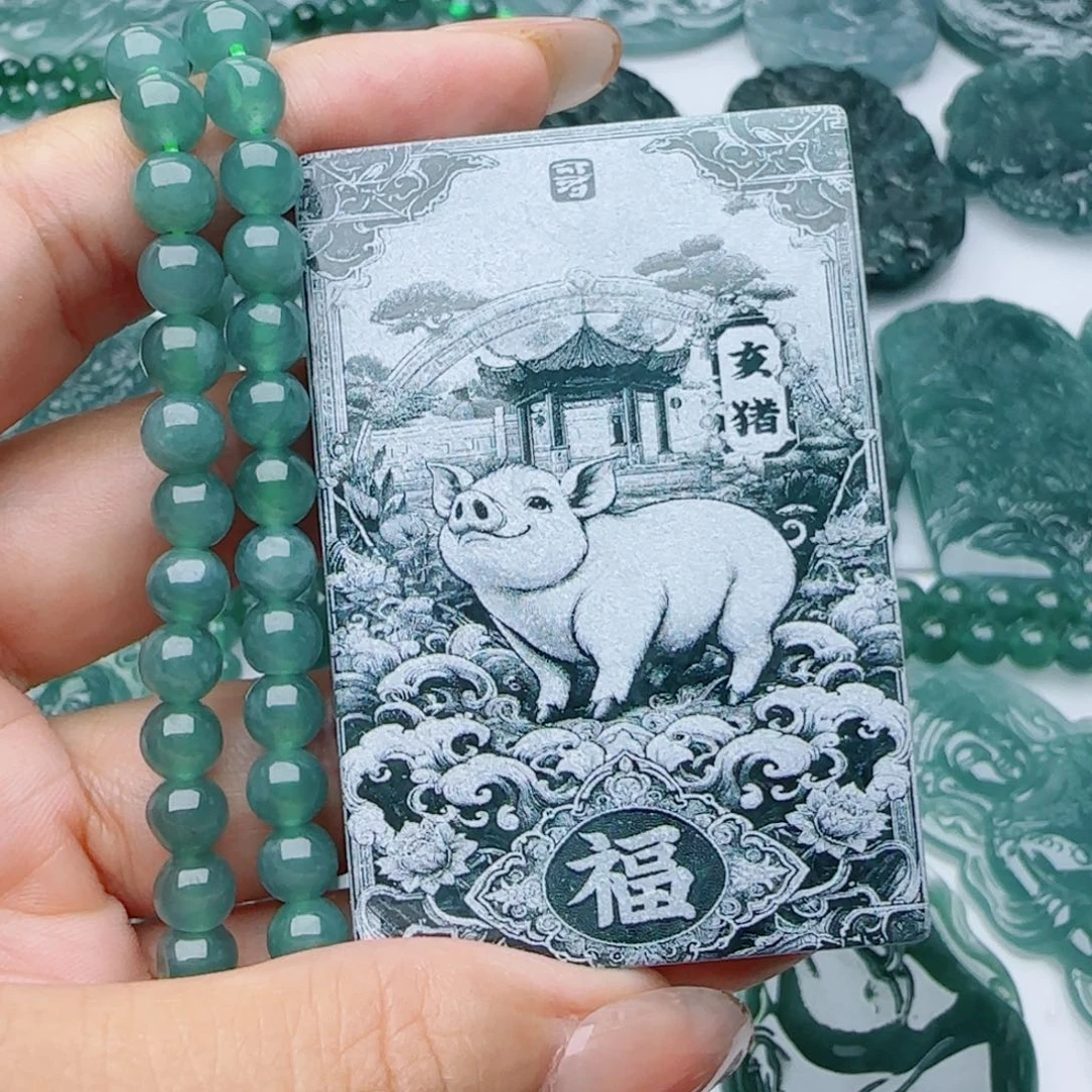 颈饰未镶嵌翡翠多样性发货天然的A货翡翠