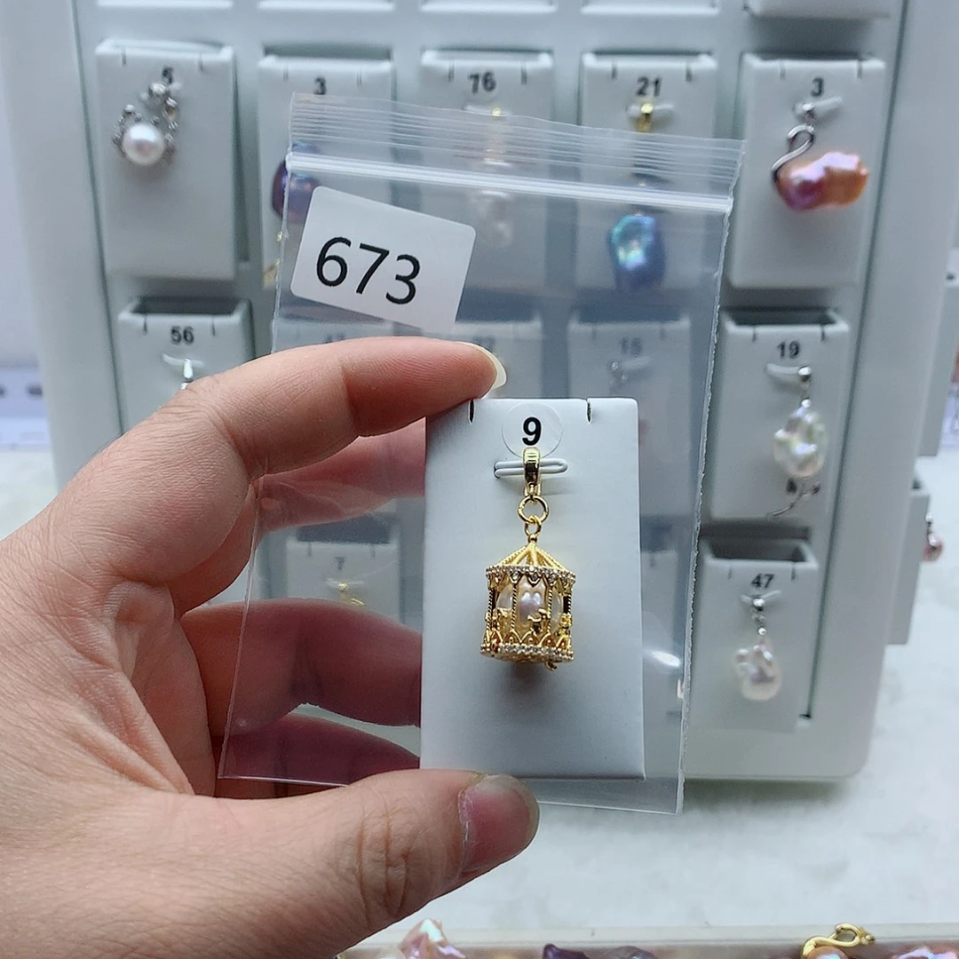 冰***冰合金吊坠(不含链)淡水珍珠