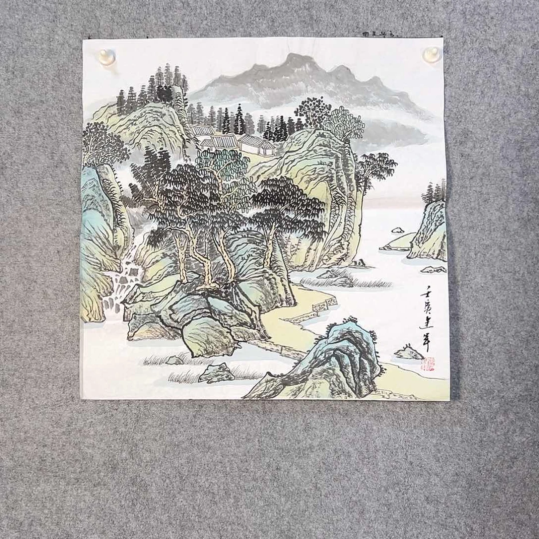 国画767 花鸟在树丛的顶端鸣叫叫声