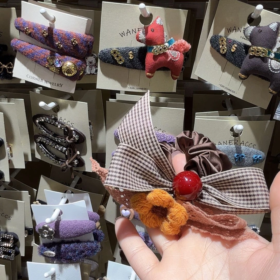 布艺非金属南瓜花发绳