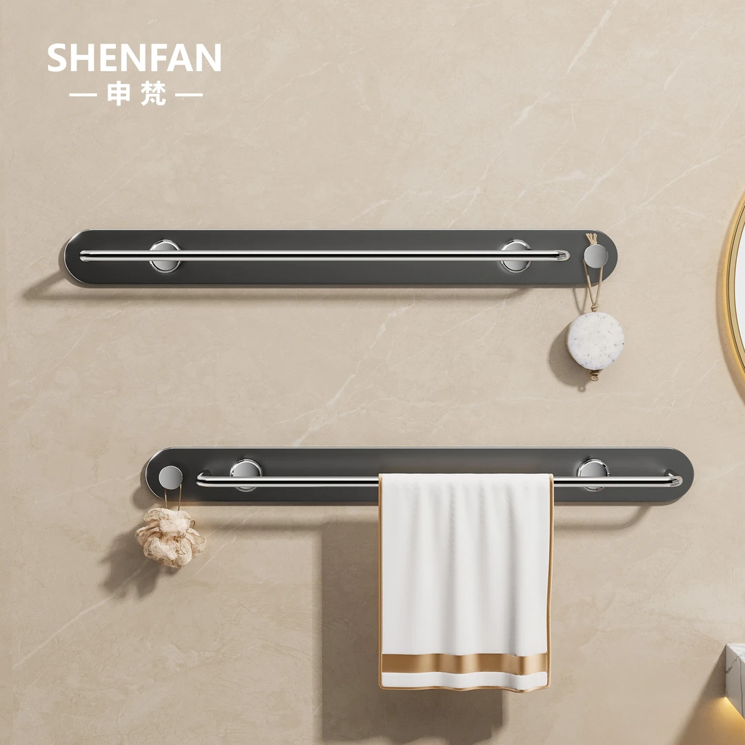 SHENFAN/申梵个性创意毛巾杆无痕贴壁挂毛巾收纳杆新型轻奢简约杆