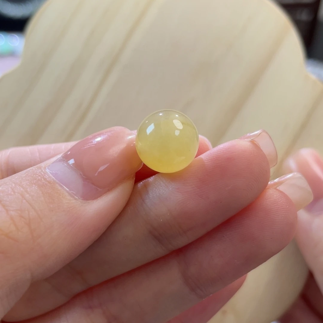 翡翠散珠天然缅a黄翡单珠