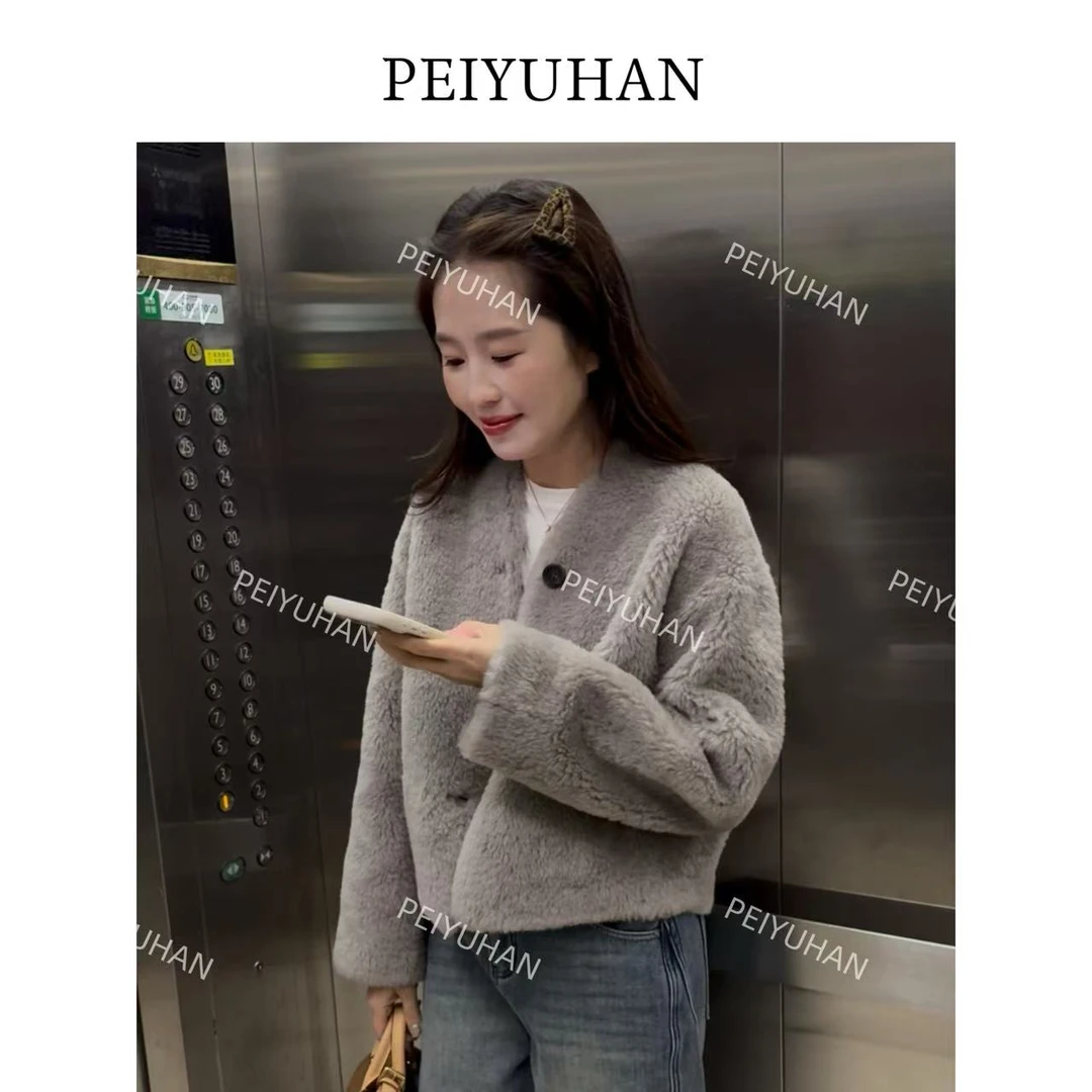 PEIERNA佩佩PC 【小V领插袋毛毛外套】100全羊毛外套 S1973 6126067
