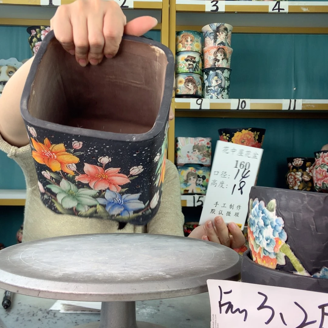 陶景德镇手工花盆160