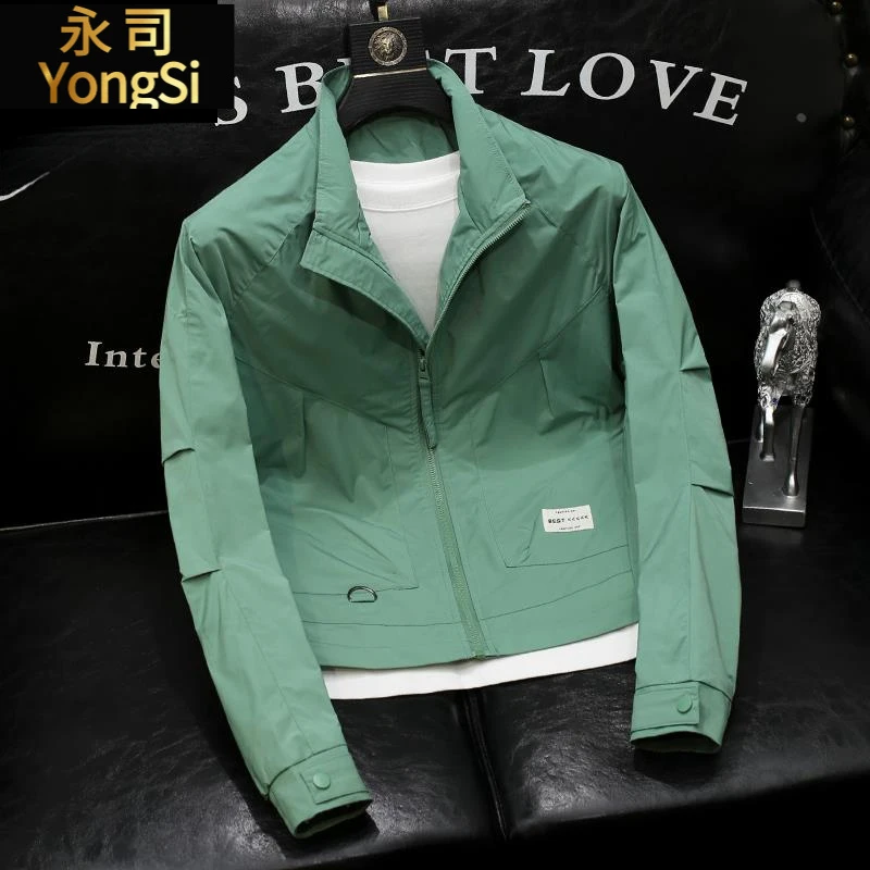 立领夹克男士青年薄款设计感休闲男装外套春秋新款复古美式外衣潮