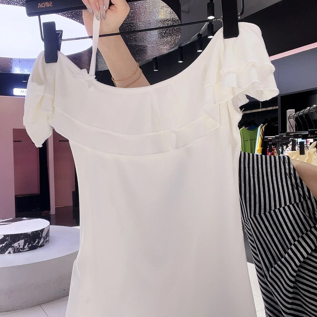 莱赛尔纤维荷叶边T恤