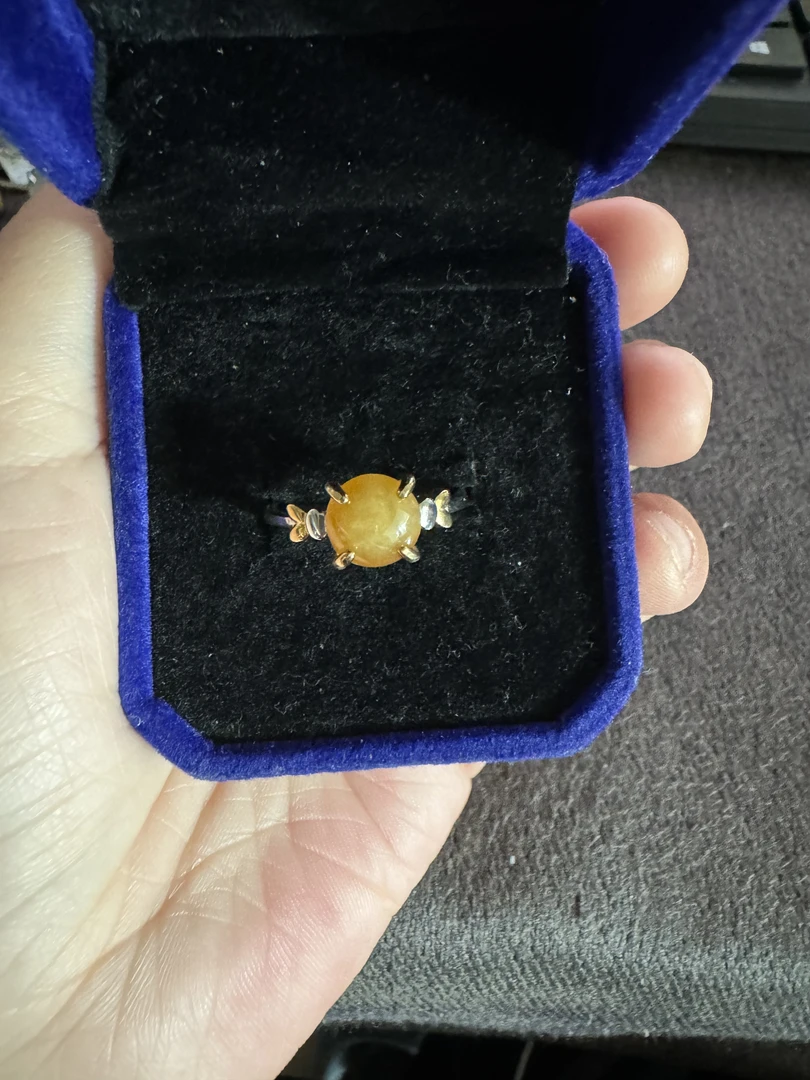 粉丝福利天然A货翡翠戒指S925银镶