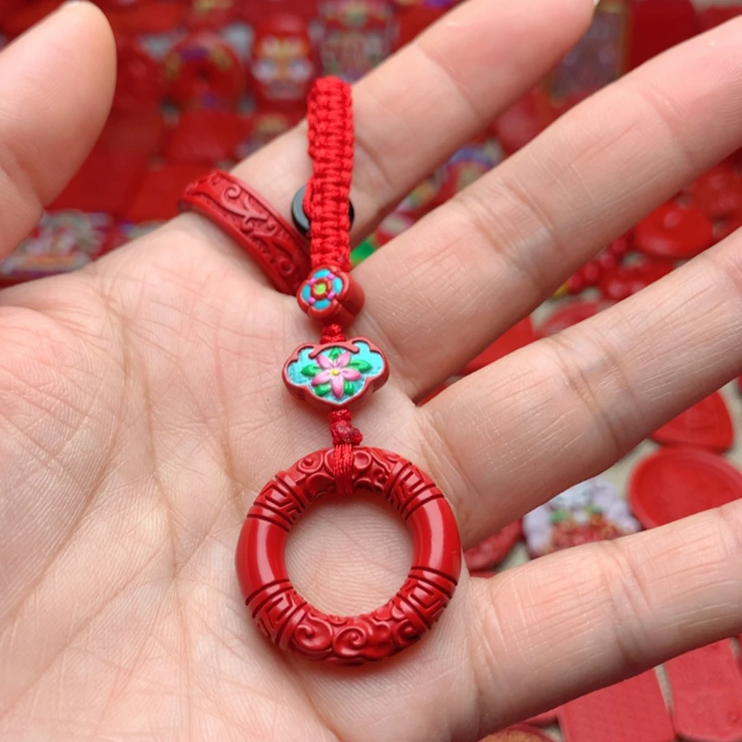 天然辰砂工艺品朱砂钥匙扣