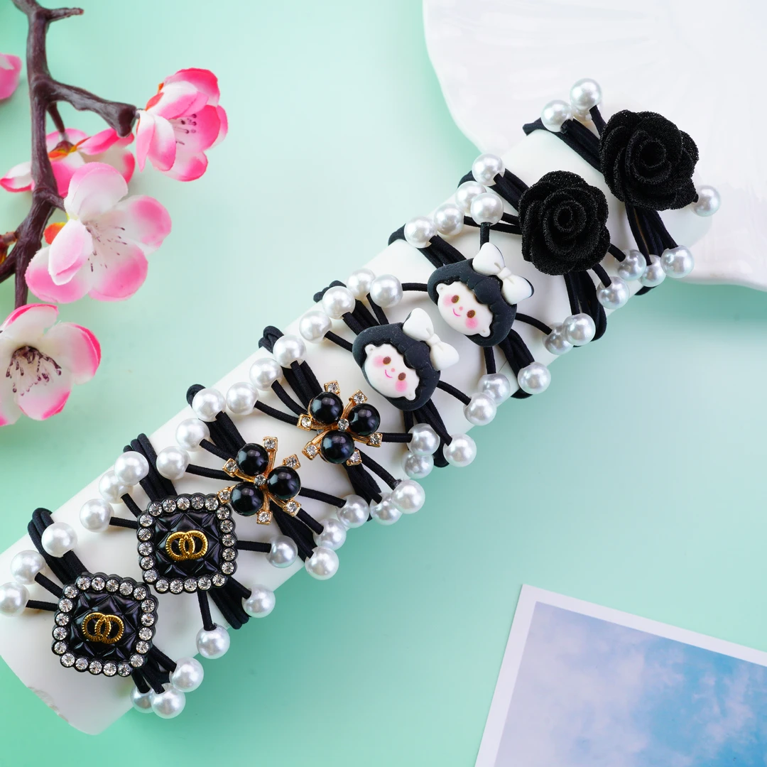 新款爆款经典黑成人少女高颜值扎发头绳公主风小女孩时尚头花019