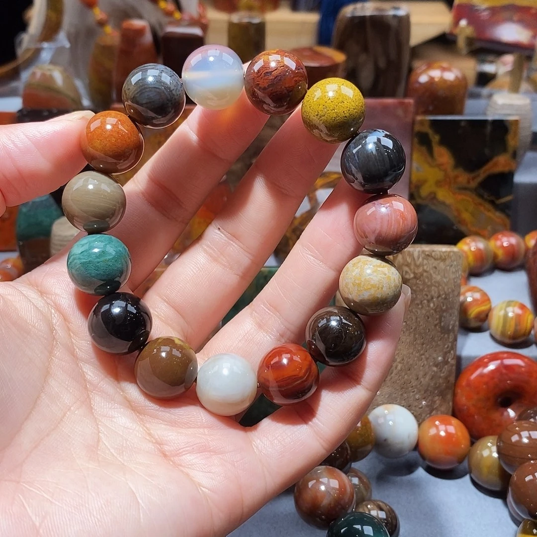 花***春硅化玉天然北票硅化玉手串未镶嵌