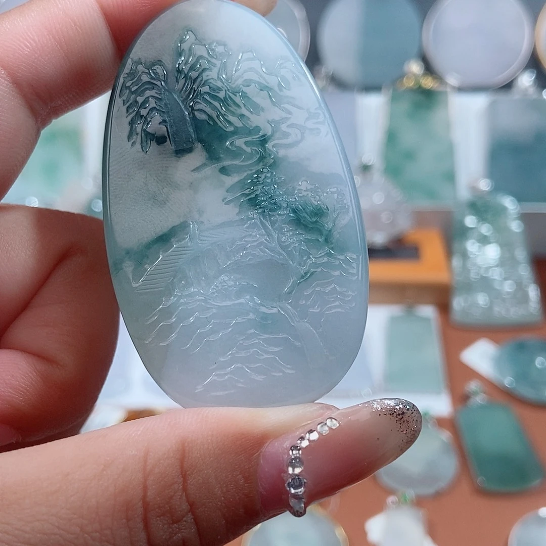 翡翠未镶嵌吊坠(不含链)