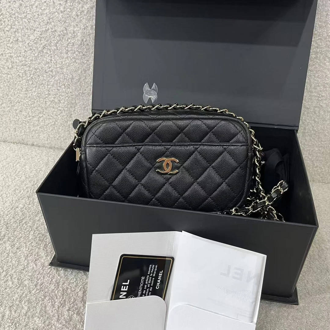 95新 Chanel/香奈儿 叮叮奢/全套黑金链条包／成色以直播间为准