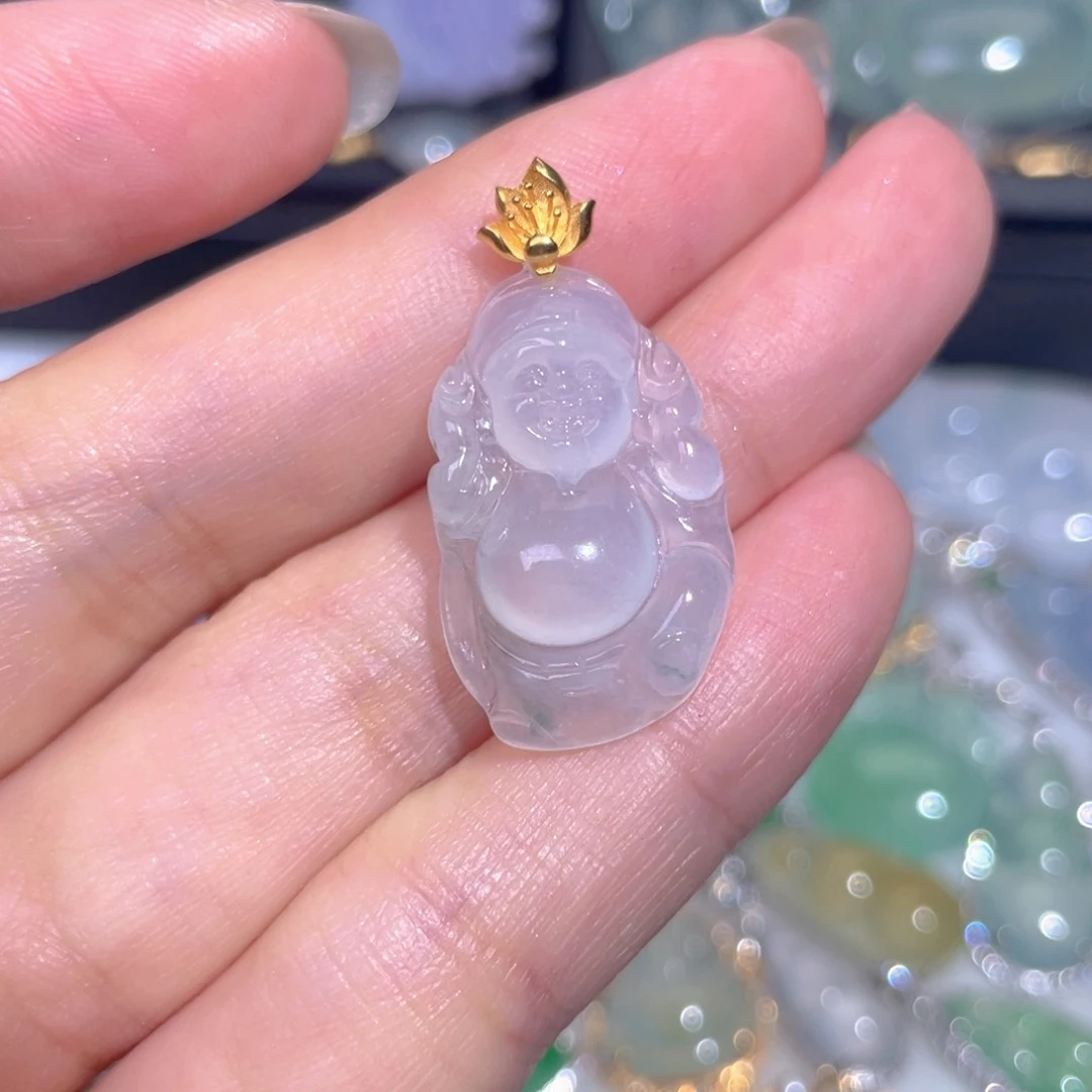 颈饰18K金镶嵌翡翠翡翠