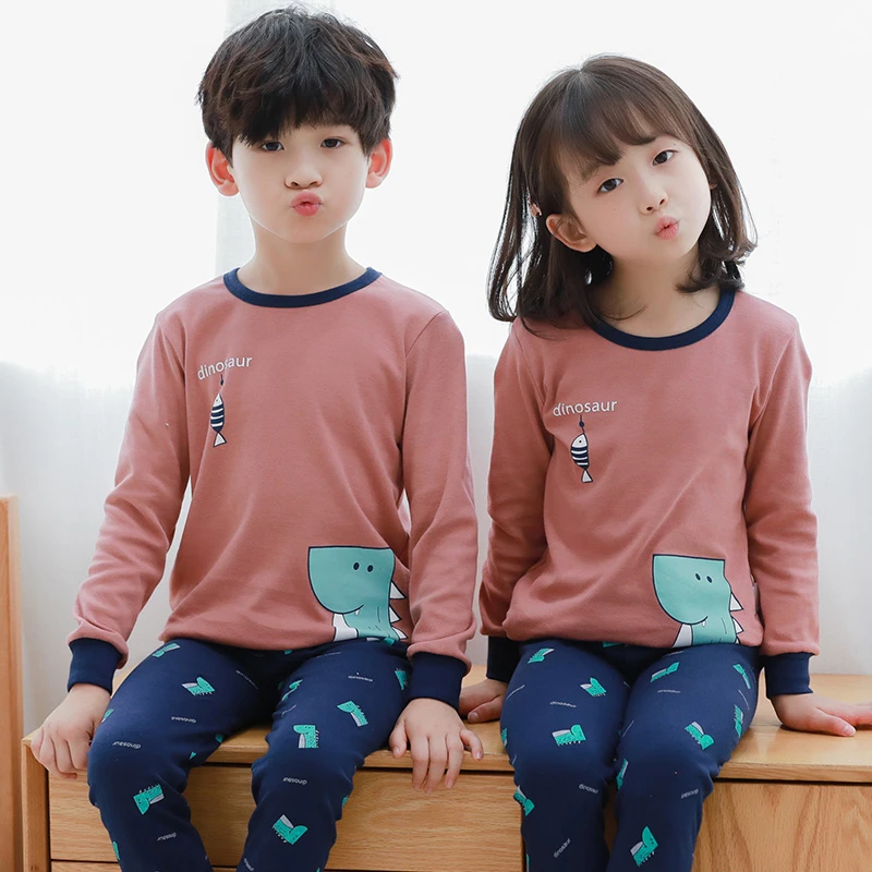 秋衣秋裤套装宝宝纯棉毛衫男童小女孩女童全棉睡衣春秋装内衣保暖