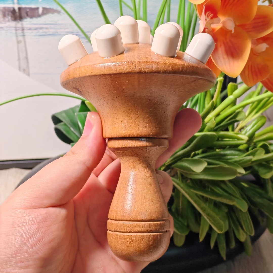 板娘专享 鹿角榉木身体经络刷摇铃-314手工