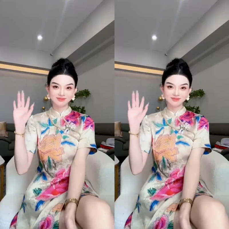 2025夏季新中式女装国风改良旗袍裙子轻奢高端气质老钱风旗袍套装