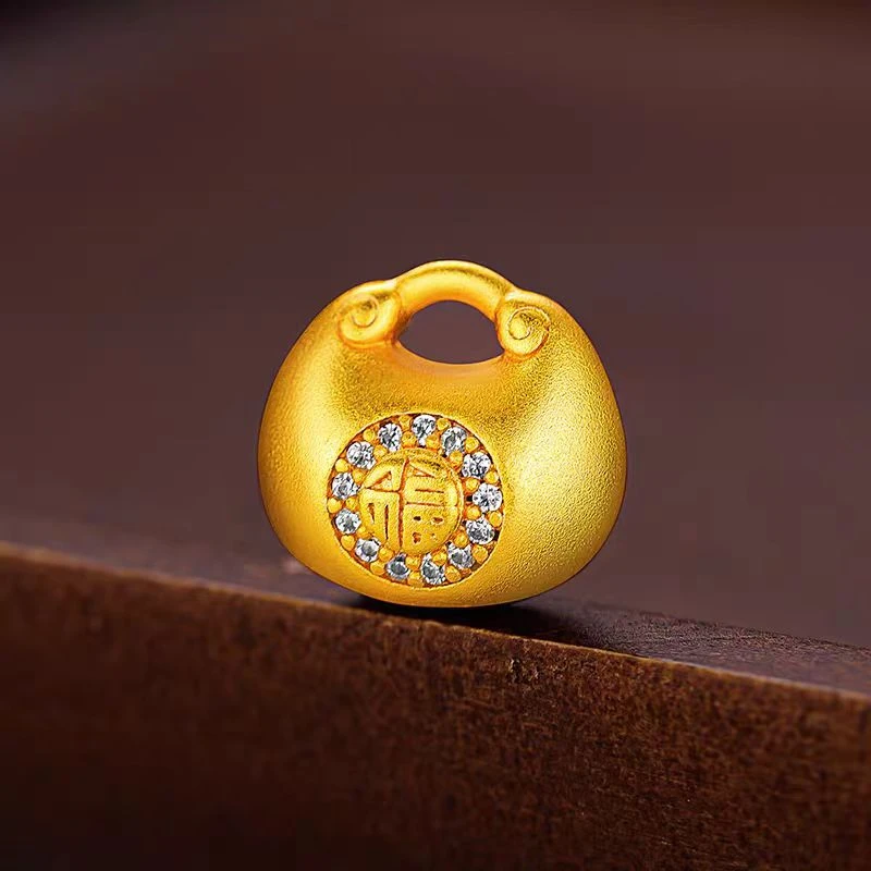 小胖福小金坨吊坠 福字锁包挂坠A052