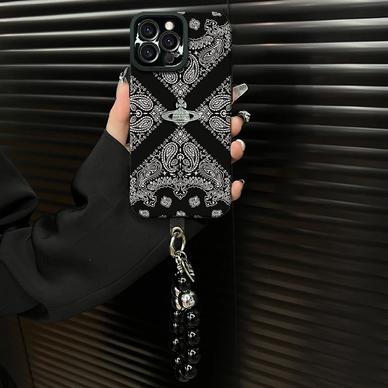 适用【苹果15pro】2025复古花纹ins风小羊皮网红创意防摔手机壳女款