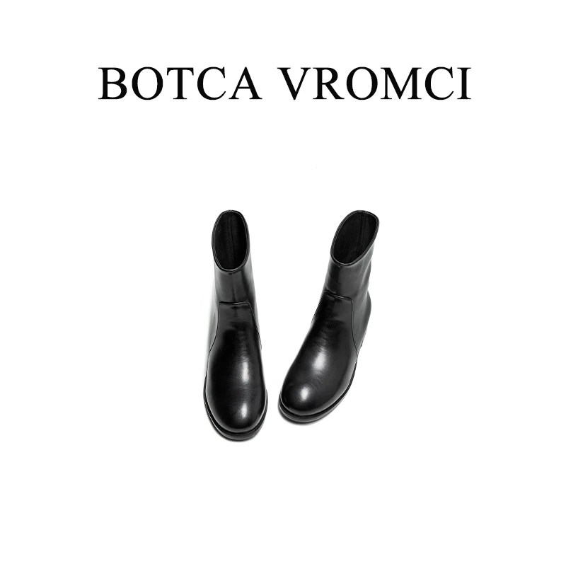 BOTCAVROMCI2025 暖冬新品简约百搭低跟英伦风马丁女靴1201-6
