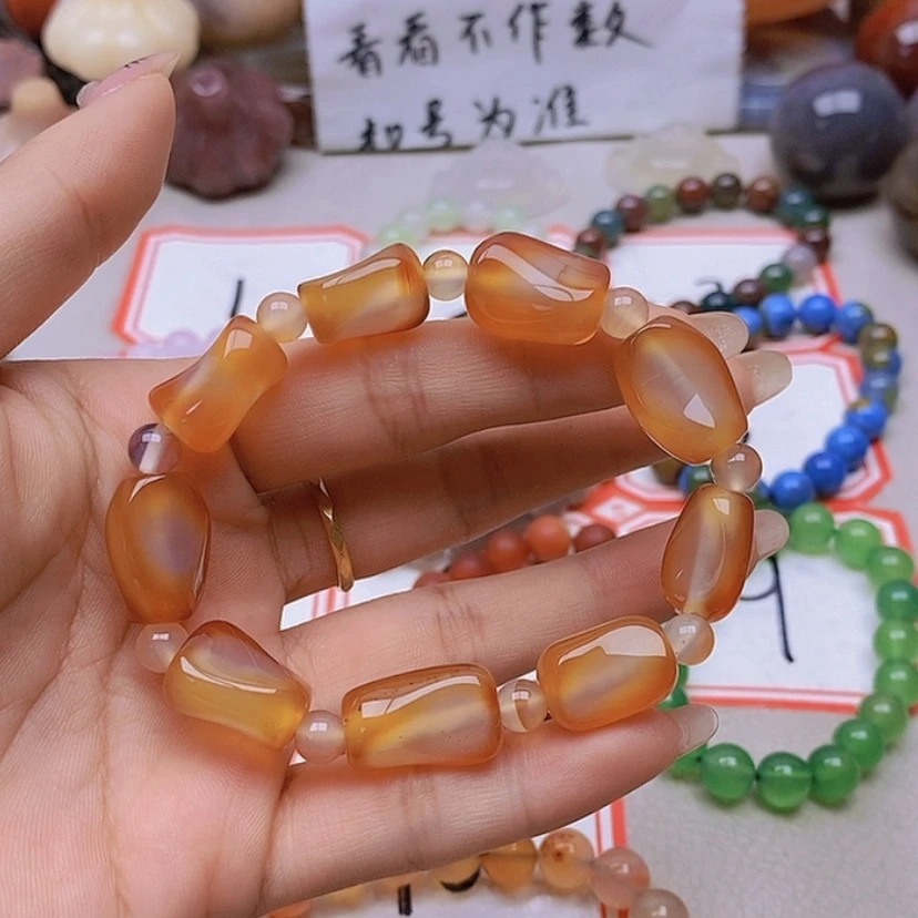 【闪购商品】未镶嵌玛瑙/玉髓珠宝半成品月*草