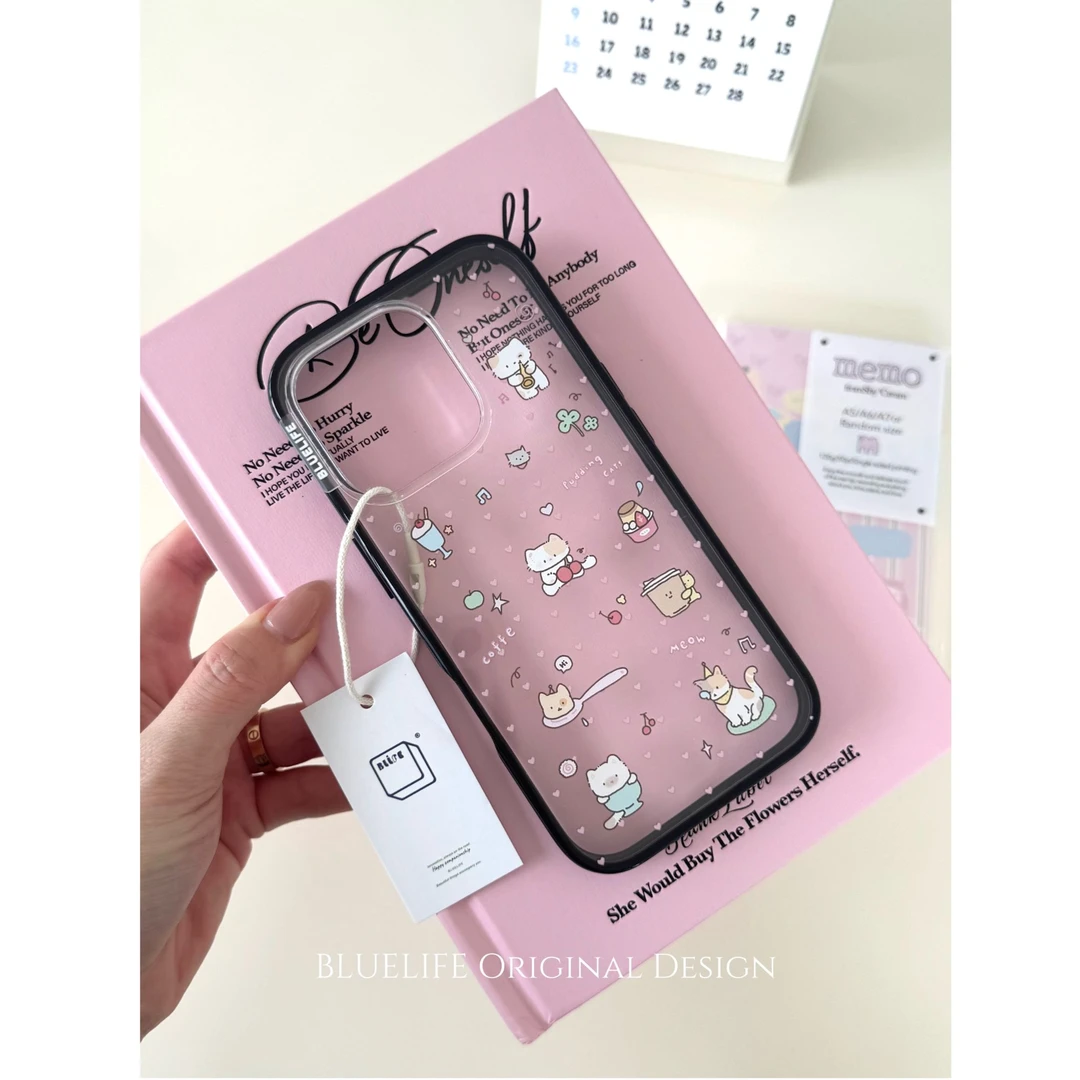 BLUELIFE 小爱心猫咪贝贝壳适用iPhone17ProMax苹果16Pro手机壳
