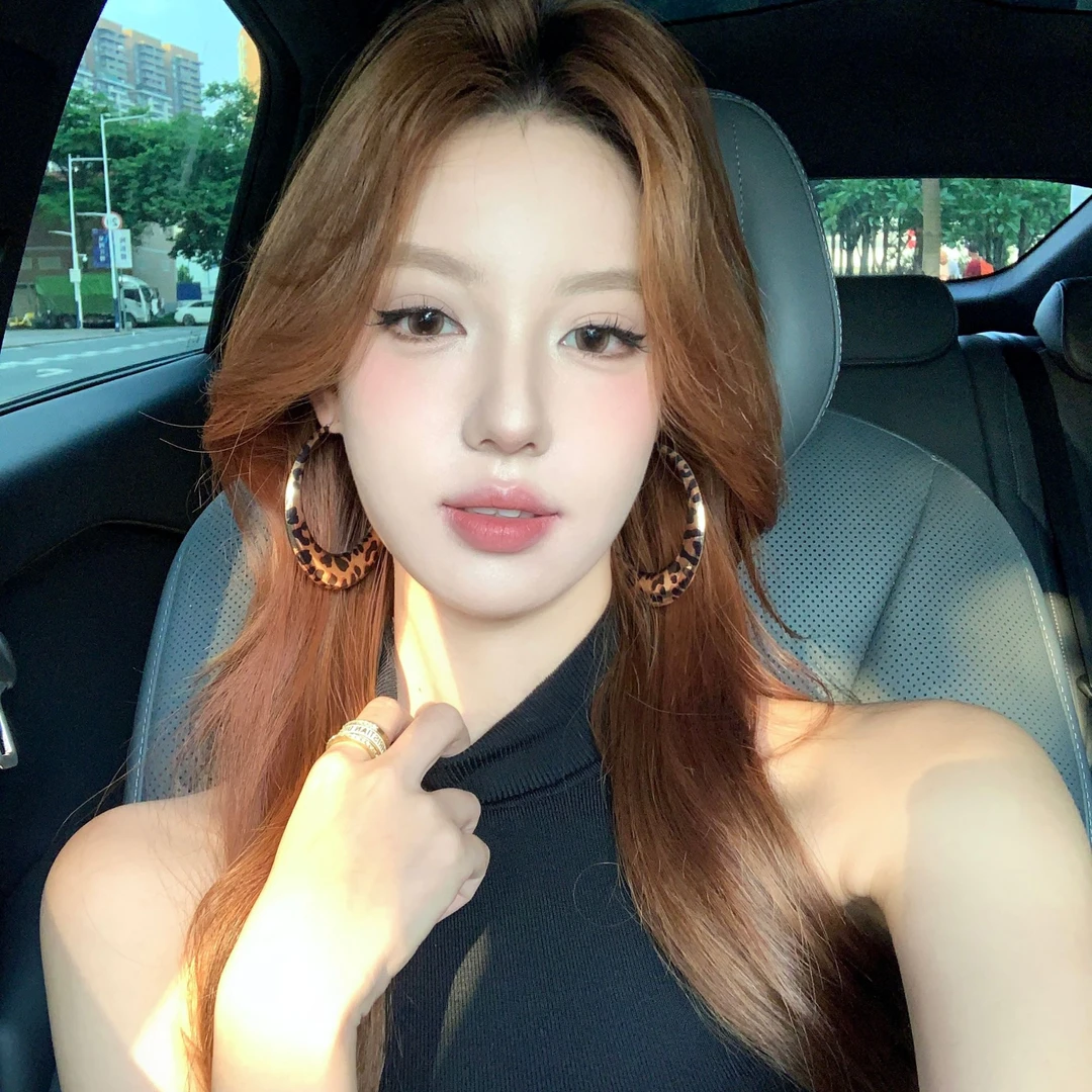 铜合金耳饰 秋天时髦金属豹纹大耳圈耳饰女个性夸张显瘦圆圈耳环