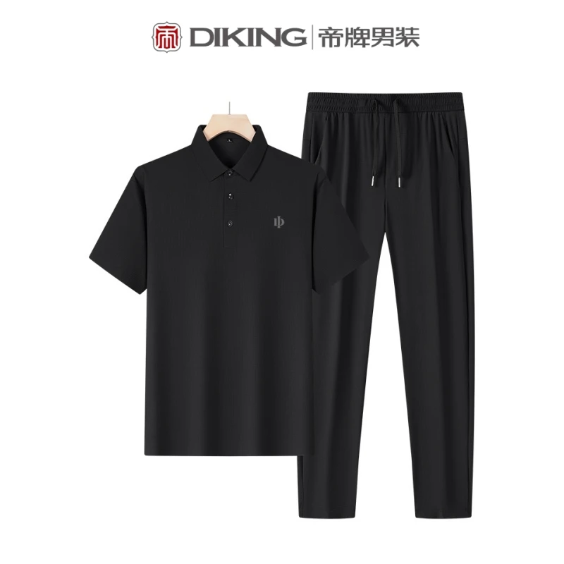 Di/帝牌印染polo领短袖夏季休闲运动套装薄款轻奢男士冰丝速干