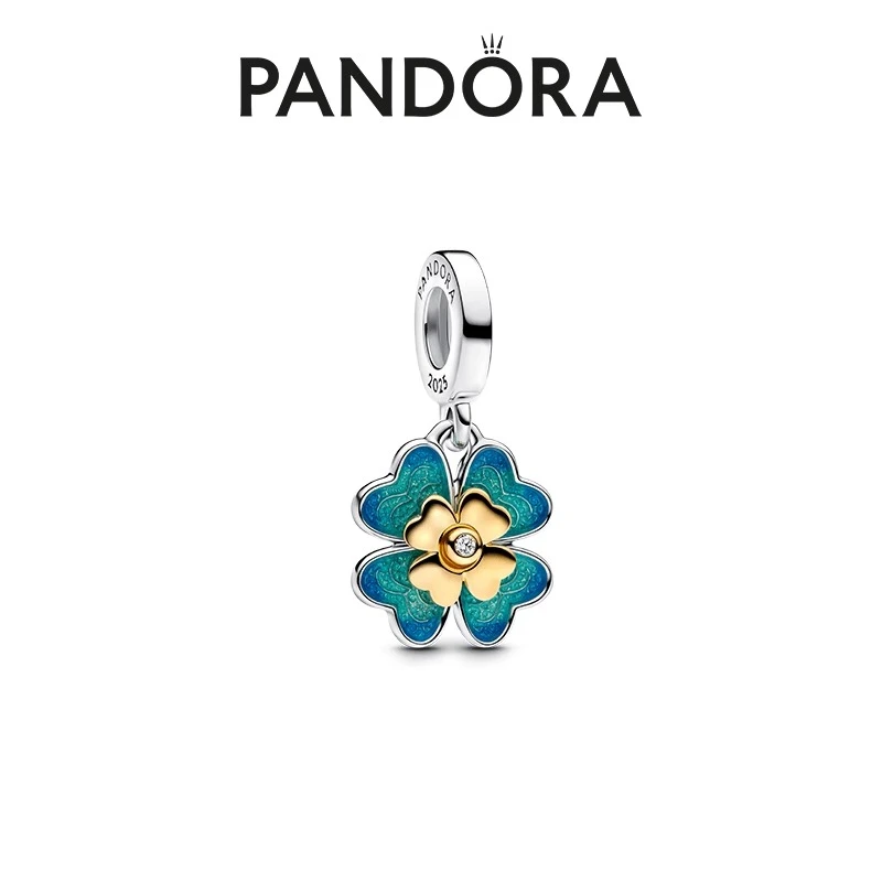 PANDORA/潘多拉 925银合成锆石银制品 四叶草可旋转吊饰
