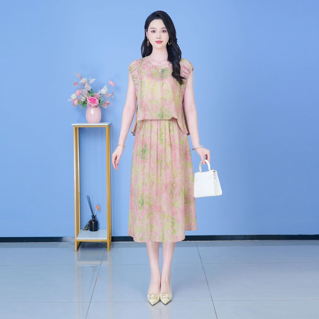 【SJYH2377】夏季新款套装裙两件套时尚优雅减龄洋气套装