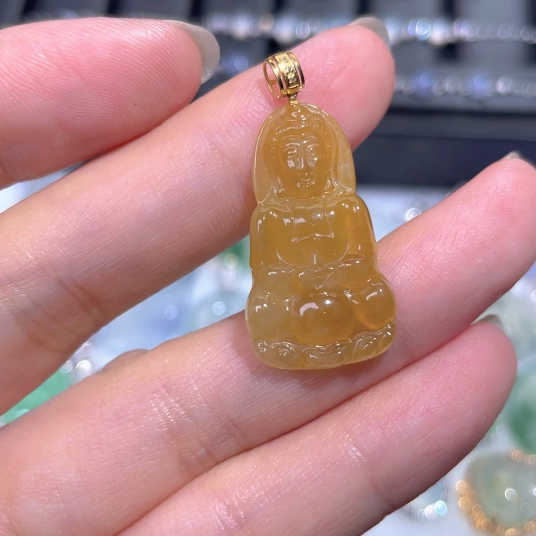 颈饰18K金镶嵌翡翠翡翠