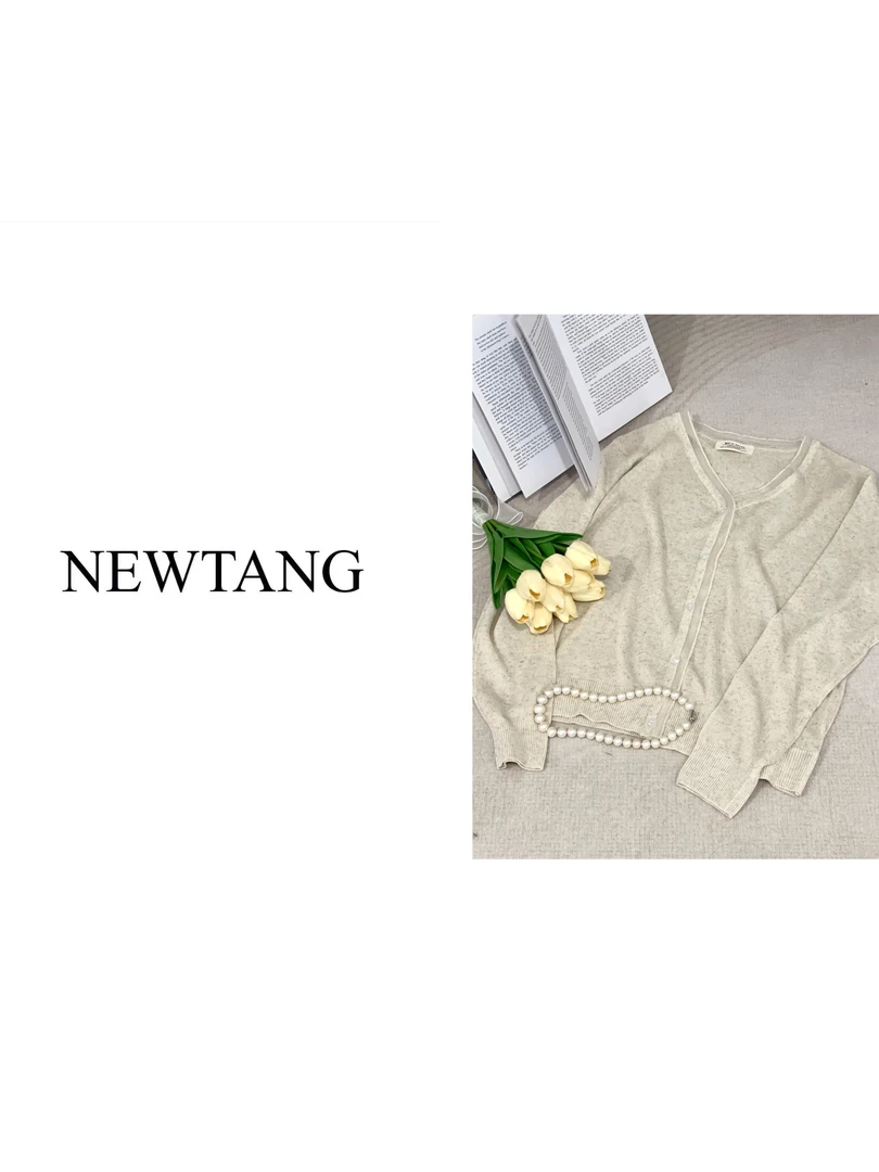 【苎麻纱边】267苎麻气质v领极简风长袖开衫