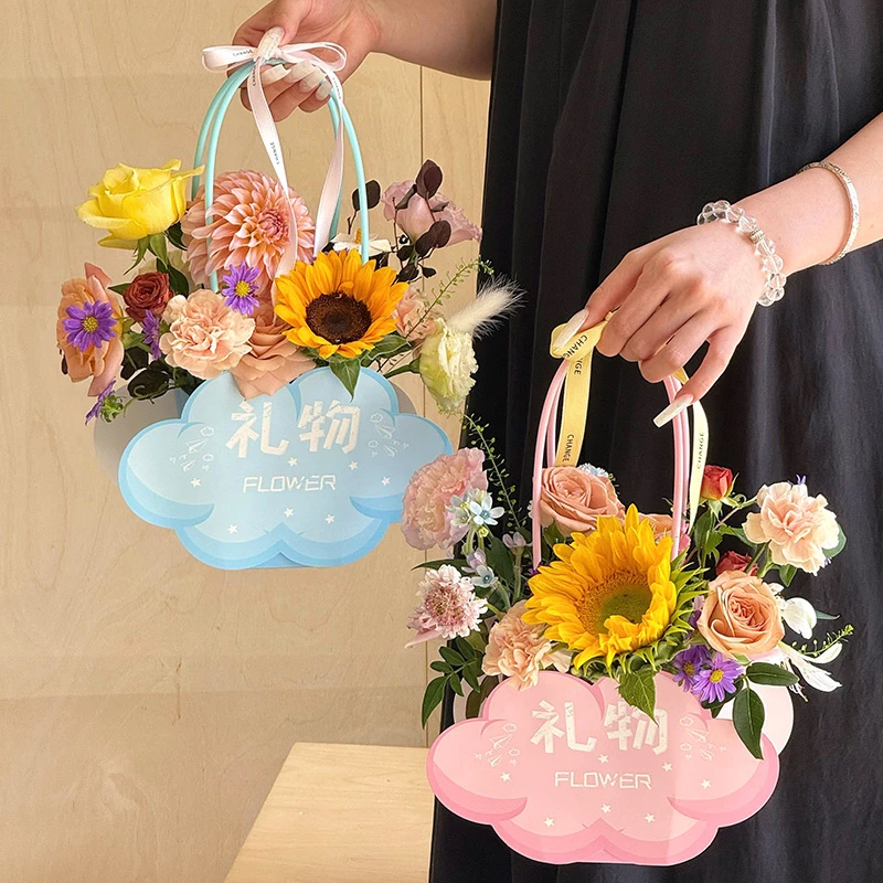 【花喜爱】教师节糖果手提花盒鲜花插花礼品手工diy花店花艺资材